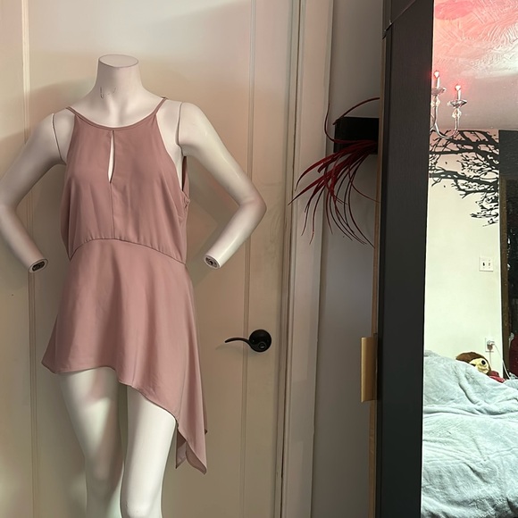 NWT Original Le Chateau blush rose pink blouse top tunic asymmetrical high low - Picture 1 of 6